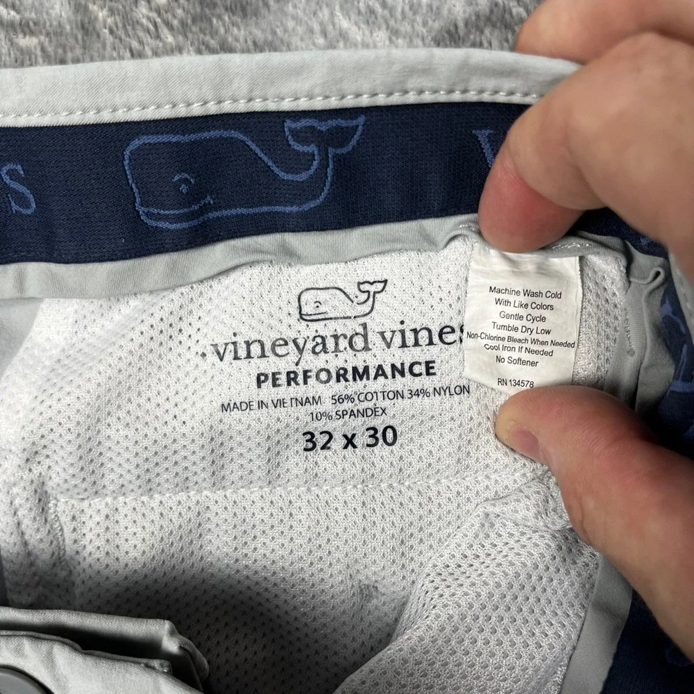 Vineyard Vines Performance Breaker Pants Gray Men 32x30 Chino Stretch Technical